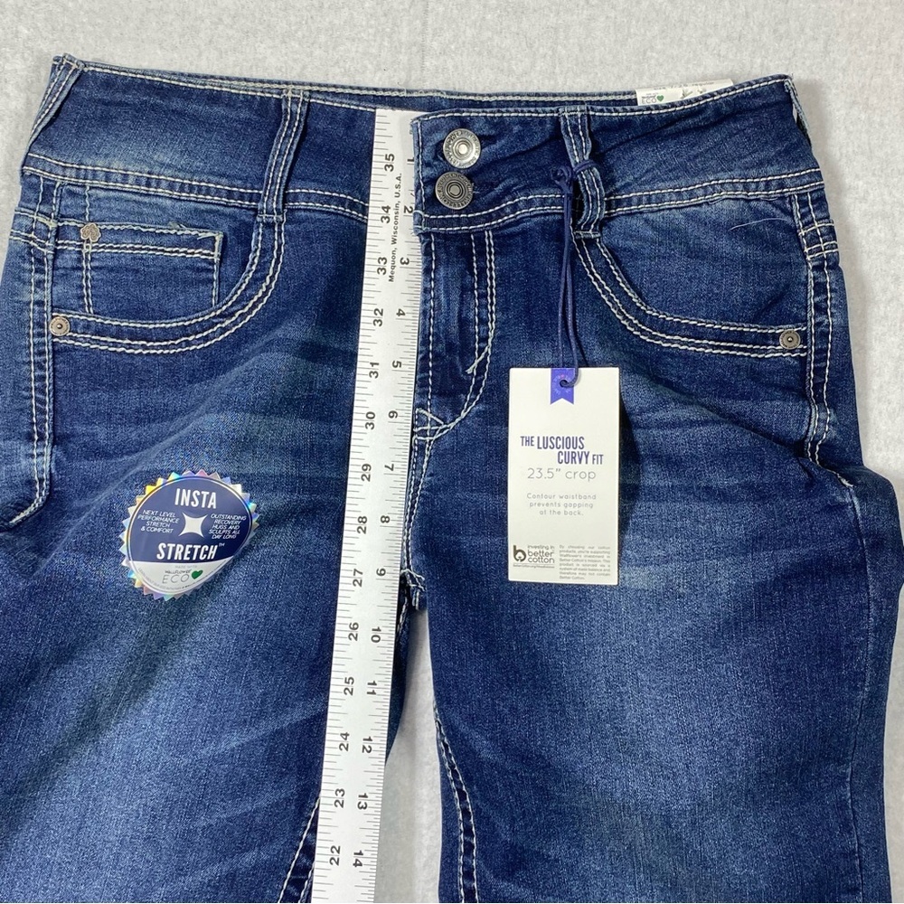 Wallflower Jeans Women 7 Luscious Curvy Fit Straight Leg Crop Mid Rise Denim NWT - Picture 13 of 14